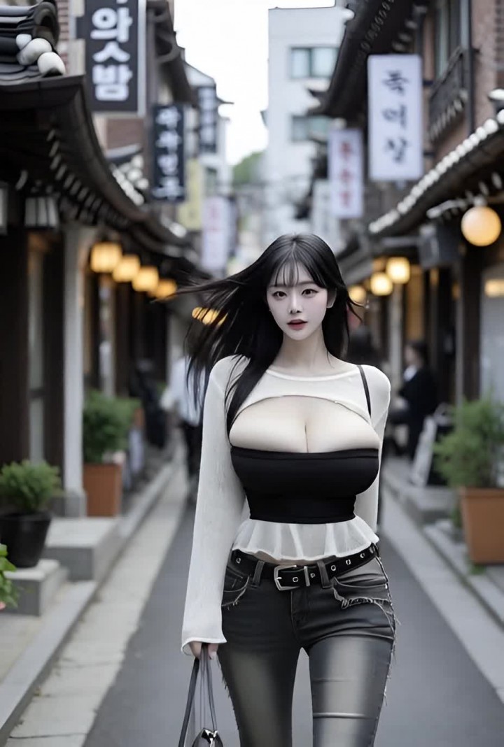 Beautiful Korean Busty On Street